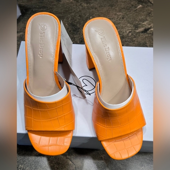 The Drop Pattie High Block Heeled Mule Sandals  #772-774, 791, 858 - Picture 4 of 10